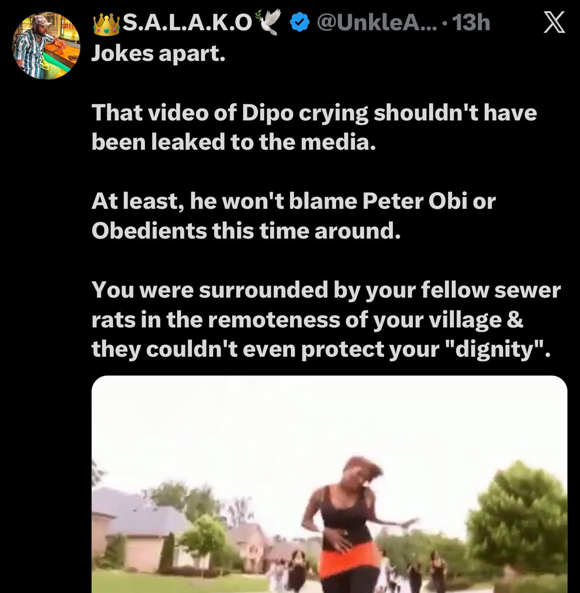 papichulo4224's tweet photo. SALAKO KELECHI is suffering from childhood trauma watching his mom turned to a punching bag.

IFE SALAKO was raised with hate by an evil ibo woman.

 OLOYE is a shameless scammer.

AKIN TOLLGATE is a spineless man who stands for nothing.

Miserable people who supports Peter Obi‼️ https://t.co/CPNSt6LD9s