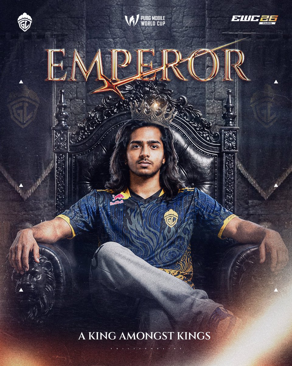 GodLike_in's tweet photo. THE EMPEROR 👑

A KING AMONGST KINGS AT PMWC 💛

#DilSeEWC #DilSeGodLike #DilSeRedBull #EWC26 https://t.co/lWfUOBHN6r
