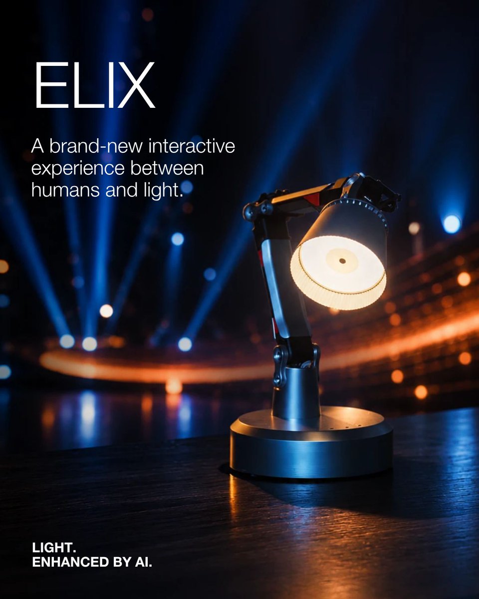LEDVANCEUK's tweet photo. 🏆 ELIX has received the German Innovation Award 2026.

First presented at Light + Building and Sauerland Messe, the LEDVANCE AI Companion Lighting Robot brings together lighting, robotics and intelligent interaction in a completely new way. ELIX responds to activities, gestures and moods in real time, creating adaptive lighting experiences that support focus, comfort and well-being.

Understands activity. Responds to emotion. Adapts in real time.