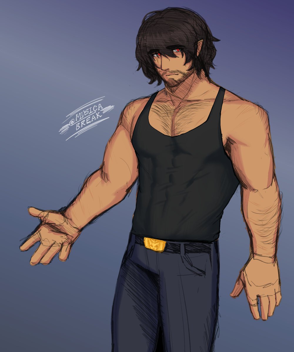 MUSICA_BREAK's tweet photo. "My name?... It's Donovan. Yours?"

Reserved to those he doesn't trust, open to those he does. Donovan prefers one on one interactions over large groups, he believes his red eyes scare people away which makes him a bit worried when it comes to finding genuine connections.

WIP OC https://t.co/vFkjAKCeZF