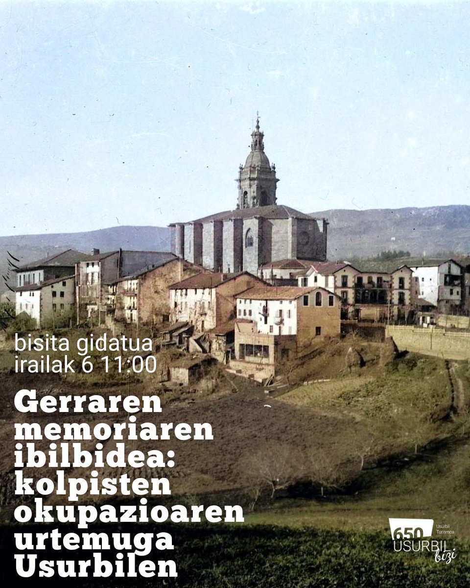 650UsurbilBizi's tweet photo. 🗺️1936ko irailaren 18an, kolpistek Usurbil okupatu zuten. Urteurrenaren harira, @usurbil1936 ko kideek Gerraren Memoria Ibilbidea gidatuko dute.

8 geldiunetan, urteetako ikerketa, datu, dokumentu eta testigantzak partekatuko dituzte.

📅 Irailak 6 
🎟️https://t.co/KpdM8QX3qX https://t.co/08oKjREJYj