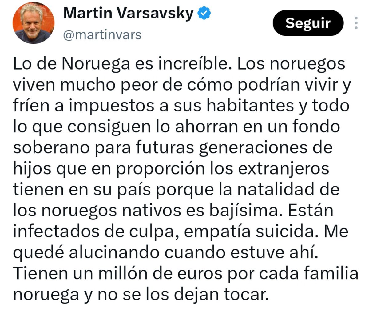 pasanospoco's tweet photo. Una explicación es que la gran mayoría de los noruegos no son unos sociópatas sionazis como Martín. https://t.co/XMBudJuD1O