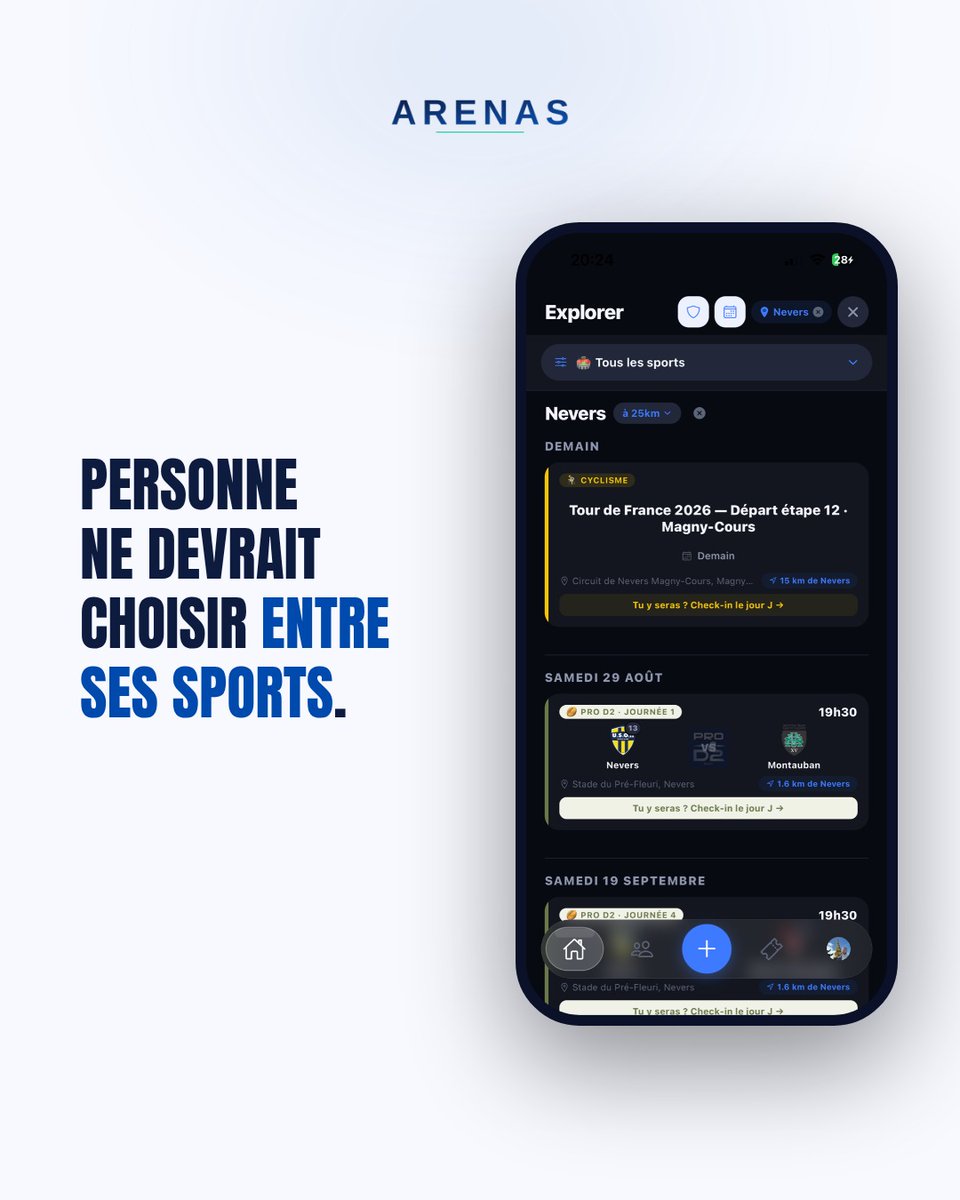 arenas_app's tweet photo. Personne ne devrait choisir entre ses sports.

T'es plutôt un sport ou plusieurs ?

#arenas #multisport https://t.co/BFmCXI3llA