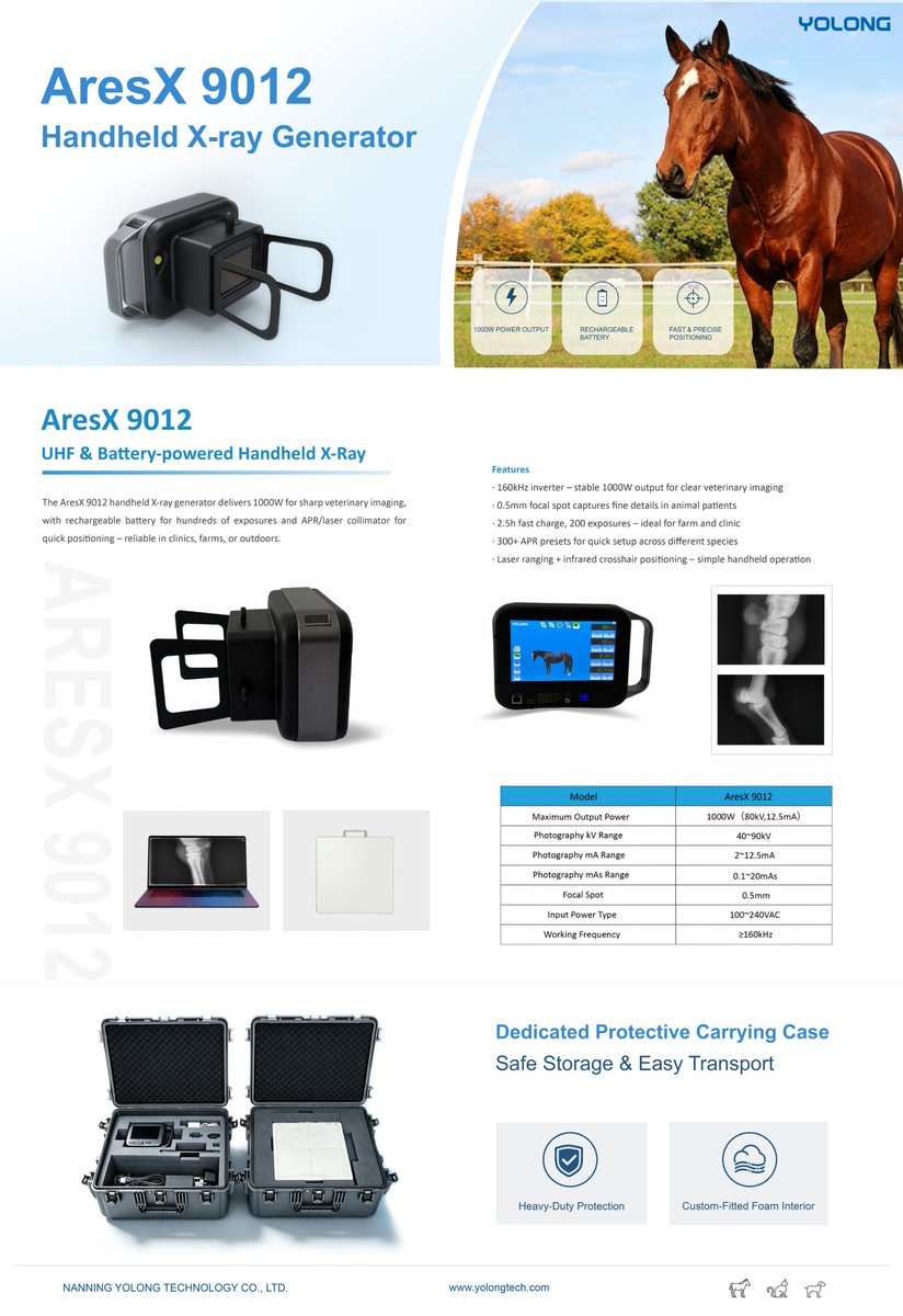 RachelLiang99's tweet photo. AresX 9012 makes mobile vet imaging effortless.
Ready to simplify?  DM us.
#VeterinaryImaging #HandheldXray #MedicalTech #AresX9012 #VetTech #HandheldXray #PortablePower https://t.co/KJ88Kg2BpS
