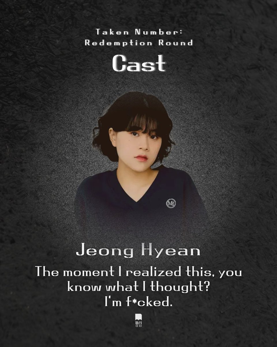 spectercle679's tweet photo. Seoul Fringe Festival Entry
Survival #Theater 【Taken Number: Redemption Round】

🎭 Cast
Jeong Hyean
❝The moment I realized this, you know what I thought?
I’m f*cked.❞ https://t.co/3ynmp200Dy