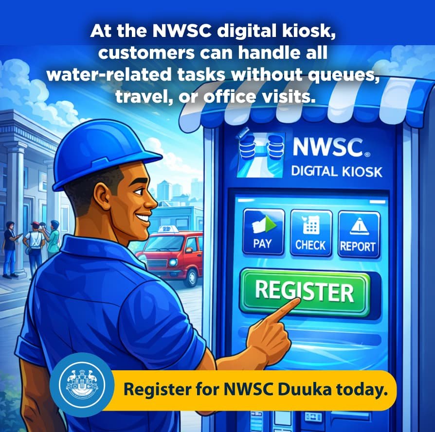 nwscug's tweet photo. 🌊 Introducing the NWSC E-Branch – No more queues at the water office!

NWSC Duuka* is your official NWSC E-Branch — bringing all your water services straight to your phone.

With NWSC Duuka you can:

✅ Access your digital bill  
✅ Predict your bill  
✅ Pay your water bill  
✅ Apply for a new connection  
✅ Switch from one property to another (for tenants)  
✅ View transactional details  
✅ Visualize consumption trends  
✅ Update customer contact details (for tenants)  
✅ Share your feedback  

…and much more!

📲 Register now and enjoy the convenience:

➡️ Download the NWSC Mobile App
➡️ Or register on NWSC E-Services: https://t.co/Wt8Hjzkavq

Your digital water shop is ready.  
Sign up today and leave the queues behind!

#NWSCDuuka #NWSCEBranch #NoMoreQueues @NWSCMD