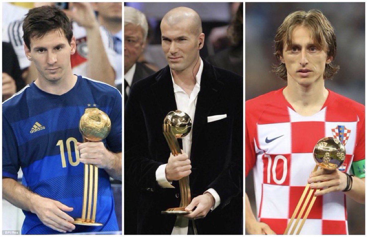 UtdSlair's tweet photo. 🚨: Official deserved list of Golden Ball Winners.

🇰🇷🇯🇵 2002: Oliver Kahn 🇩🇪
🇩🇪 2006: Zinedine Zidane 🇫🇷
🇿🇦 2010: Diego Forlán 🇺🇾
🇧🇷 2014: Lionel Messi 🇦🇷
🇷🇺 2018: Luka Modrić 🇭🇷
🇶🇦 2022: Lionel Messi 🇦🇷
🇺🇸🇨🇦🇲🇽 2026: M…. love https://t.co/dQz7hgcPse