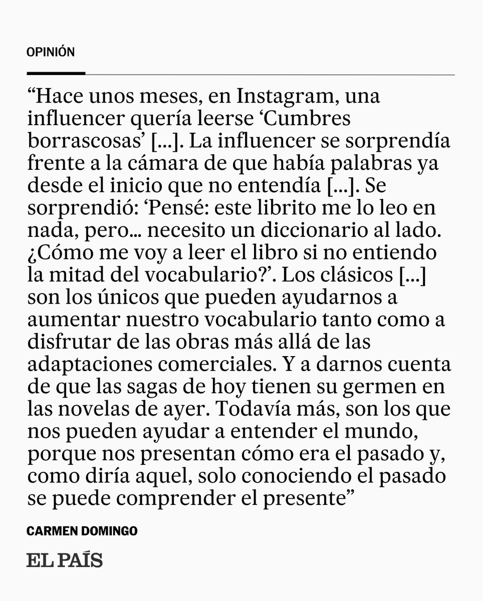 el_pais's tweet photo. COLUMNA | "El problema no es de ahora. Cuántos de nuestros jóvenes, y no tan jóvenes, desconocen que 'El padrino', 'Blade Runner', 'La guerra de los mundos' o 'Psicosis' fueron antes un libro que una película". Por Carmen Domingo https://t.co/utOXALHGzX https://t.co/rk0ENiRsnC