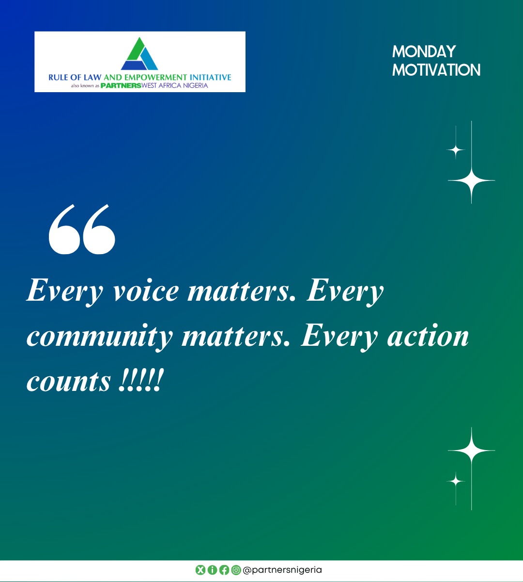 partnersnigeria's tweet photo. Every voice matters. Every community matters. Every action counts. !!!!!!!!!

#PWAN #Partnersnigeria #MondayMotivation #MondayisMonday #Action #Communities #VoiceMatter https://t.co/xkvplNELZG