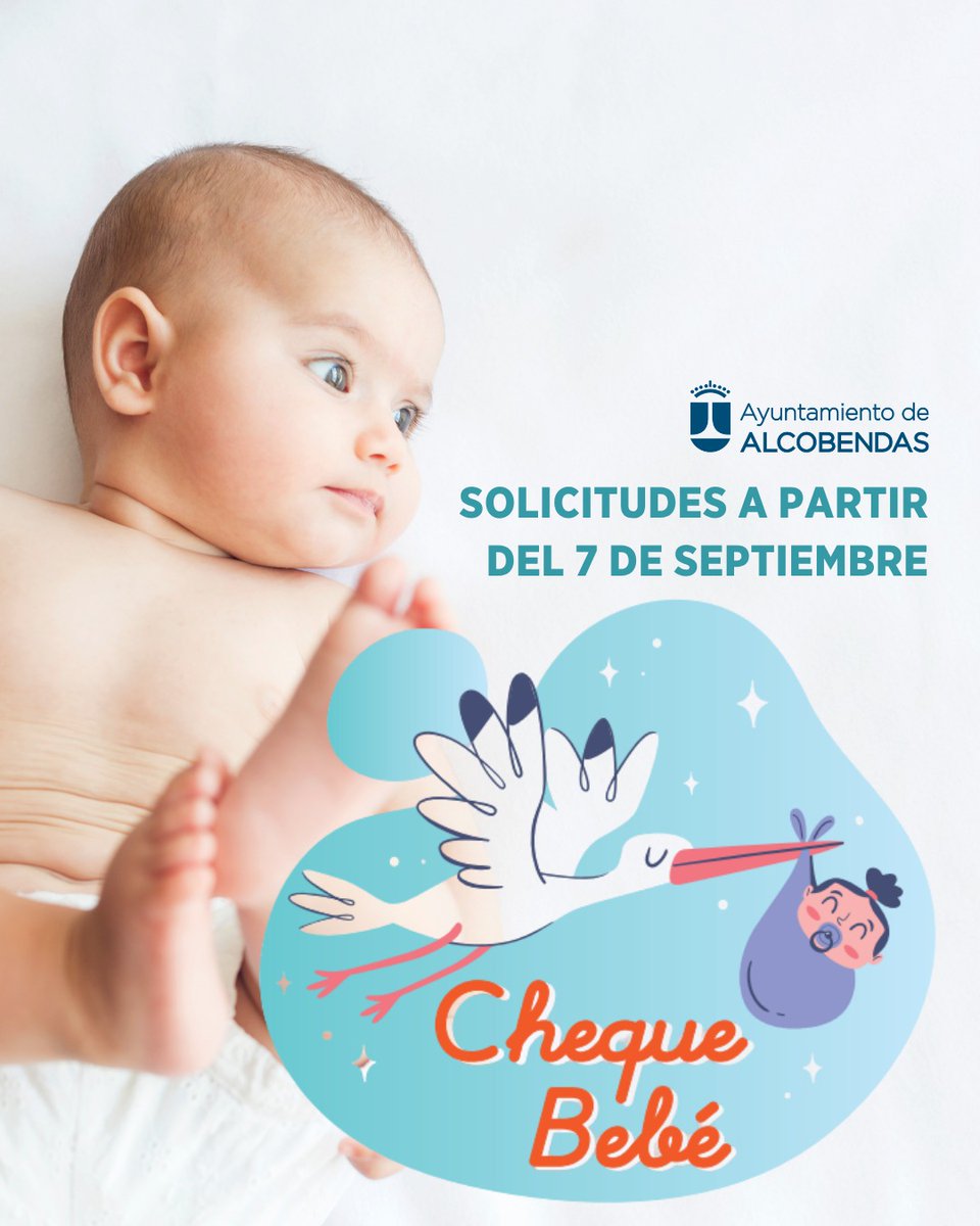 Alcobendas_ayto's tweet photo. 👶✨ ¡Seguimos impulsando la natalidad en Alcobendas!

✅ Nueva convocatoria del Cheque Bebé de 500 euros se inicia el 7 de septiembre

🎉 Gracias a las familias que con ilusión nos contagiáis con la llegada de estos vecinos. 👨‍👩‍👧‍👦
#Alcobendas #Familia #Natalidad #ChequeBebé https://t.co/6gv9Rm7joc