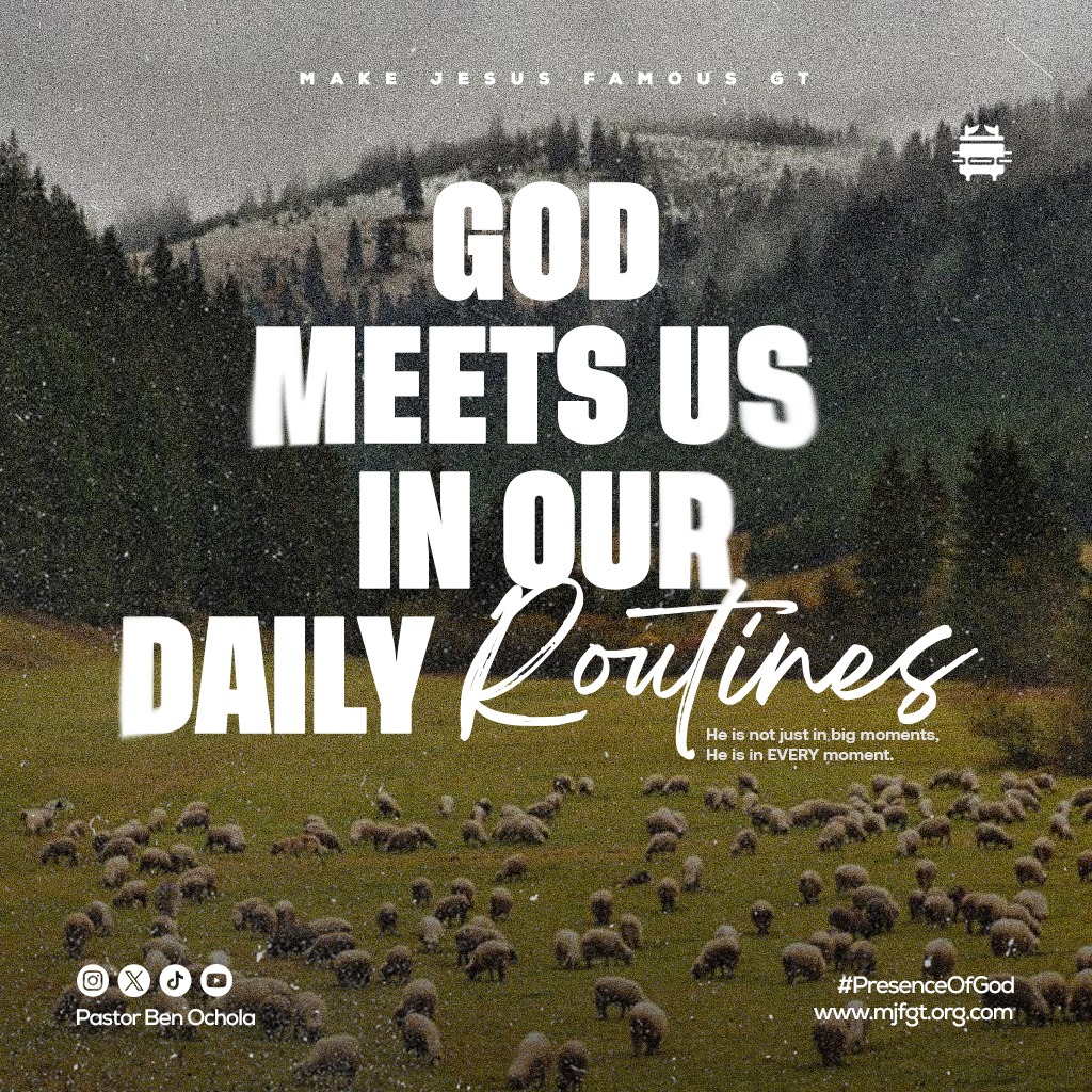PastorBenOchola's tweet photo. God is not only present in the big moments. He is present in every moment.

In your morning routine.
At school.
At work.
In your conversations.
In your decisions.
In the ordinary moments of everyday life.
Learn to recognize His presence—not just when everything feels spiritual, but right in the middle of your daily routine.
God meets us where we are. 🙏🏽
#PresenceOfGod #DailyWalkWithGod #GodIsWithUs #Faith #ChristianLiving #HolySpirit #MakeJesusFamous #MJFGT