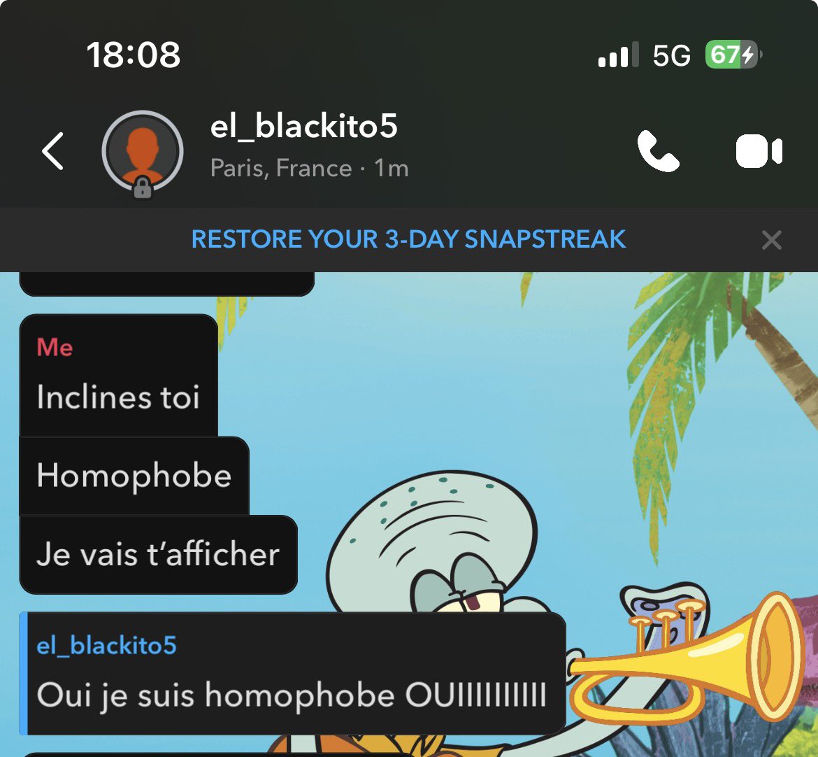 maxiDanseuse's tweet photo. Je subis de l’homophobie de la part de @zashiznit 
Je tiens à signaler cet harcèlement et cette homophobie @RebeuDeter @Arkunir @botkzz @Sayb_1 @kiki_borsalino help me guys pls https://t.co/0vXBNtsC0c