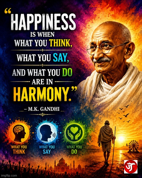 janpathnewsnet's tweet photo. “Happiness is when what you think, what you say, and what you do are in harmony.” M.K. Gandhi
#InspirationalQuotes #JanpathNewsNetwork #JNNNews #IndependenceDay #MKGandhi #MahatmaGandhi https://t.co/05q8poeEfy