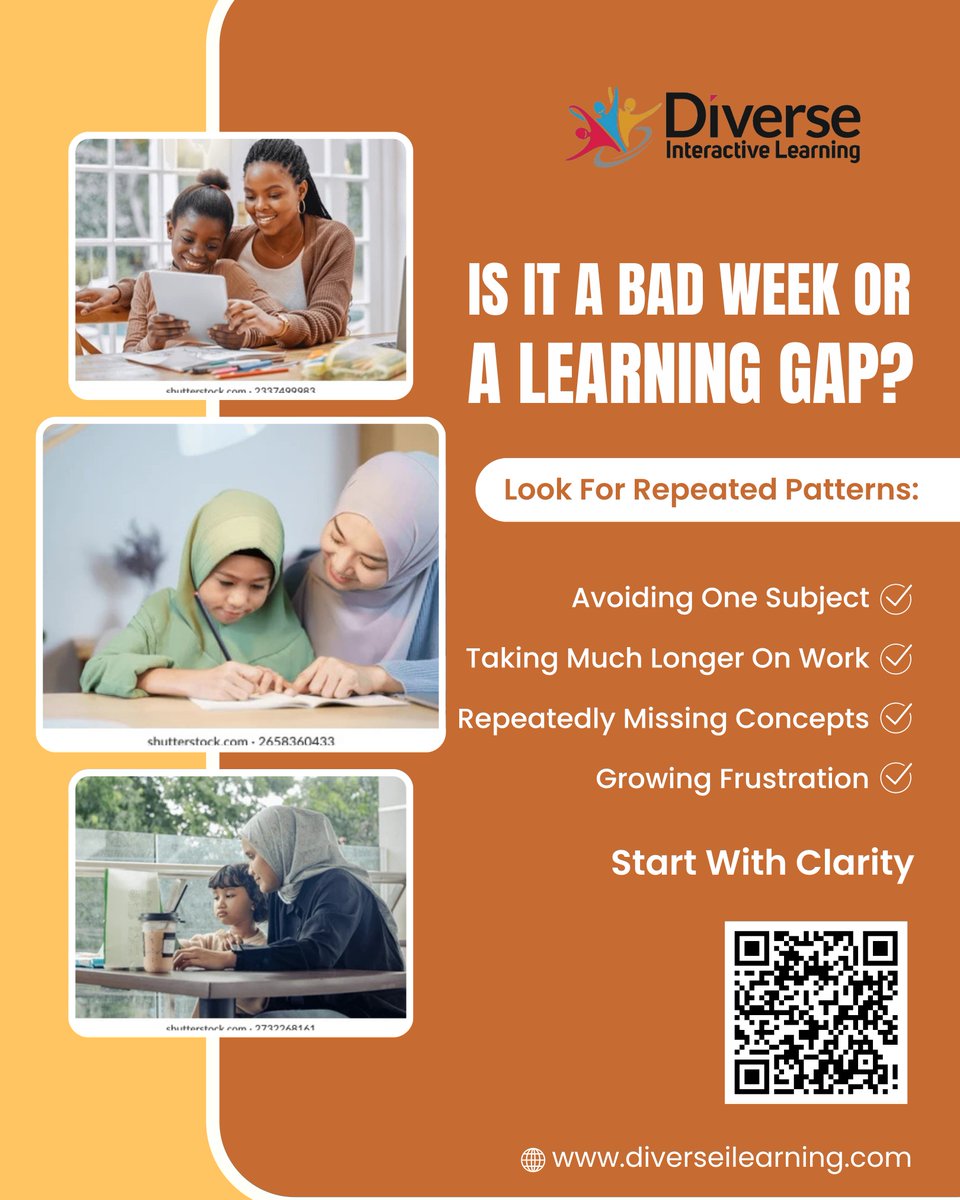 diverselearning's tweet photo. Parents, what makes you realize your child may need academic support? Repeated struggles, homework frustration, or declining confidence? Tell us below, then visit https://t.co/0HcFJMc7QA to explore support options. #parentingtips #diverseinteractivelearning https://t.co/BvdoXNjaTq