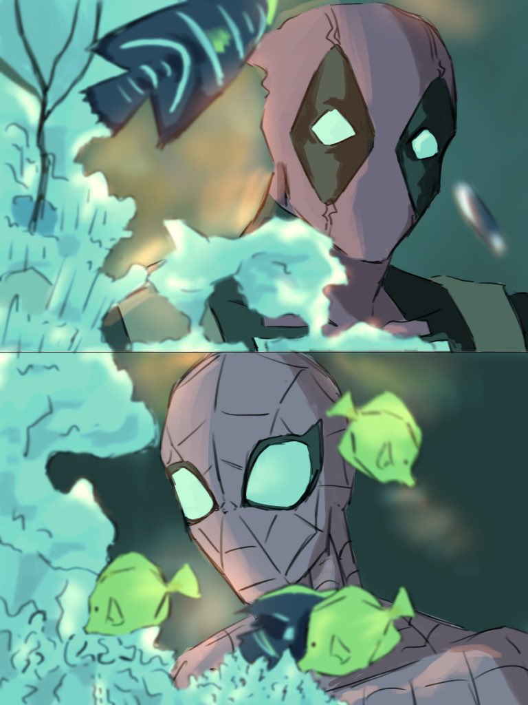 _p0chq's tweet photo. 映画パロ
 #spideypool https://t.co/ev38fKvkEg
