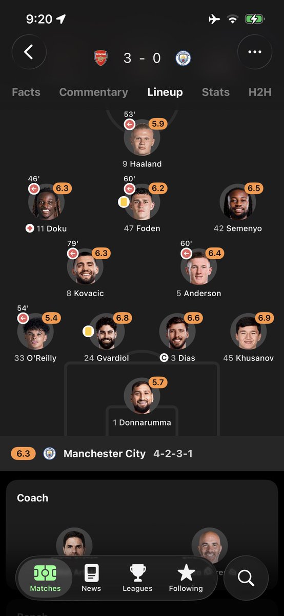 axlchr12's tweet photo. Learn from the Community Shield, MARESCANYAHU! 

Stop forced tactics. Dias, Foden &amp; Kovacic belong on the bench. Khusanov isn't a RB—pair him with Guéhi at CB! Give Gerónimo a shot over Donnarumma and run Cherki, Anderson &amp; Nico G in midfield. Simple. https://t.co/4nv5d7EJgs