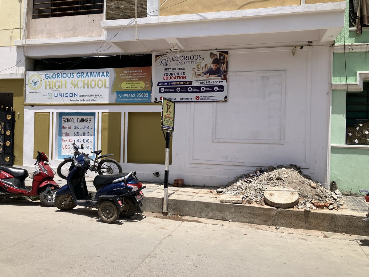 Journohyd's tweet photo. @ashok_korem @HMWSSBOnline @MDHMWSSB @Comm_HYDRAA @TelanganaCMO The HMWSSB changed the cover of the manhole &amp; then this mud was placed, School children are facing trouble. This is an irresponsible act by dept. Not resolving by authority (1/2) https://t.co/Ma7auwrARq