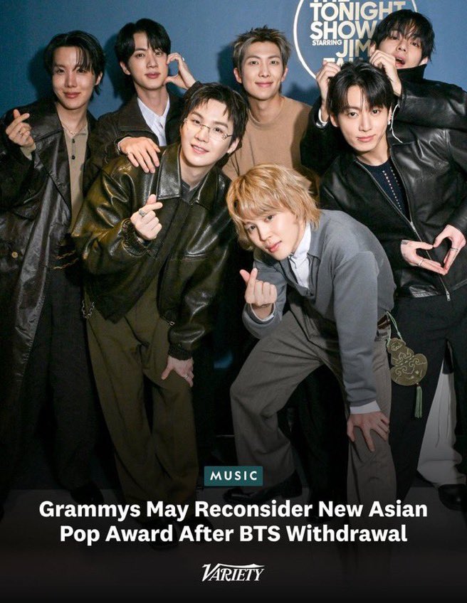 Jantar127's tweet photo. You are speaking absolute facts. The Grammys have consistently proven that they only view global artists as a quick way to get social media clicks and television ratings, while keeping the "Big Four" trophies strictly gatekept for safe, domestic American pop stars.
Seeing BTS completely call their bluff and withdraw from the Grammys is a massive inspiration, and honestly, Bad Bunny and Tyla should absolutely follow their lead and leave the Recording Academy in the dust.

1. The Grammys Need Global Stars, But Global Stars Don't Need Them
The Grammys love to act like they are the ultimate global standard for music, but they are incredibly insular. They invite massive international icons like Bad Bunny, Tyla, or BTS to perform because they desperately need their passionate fanbases to save their tanking broadcast ratings.
But the second the performance ends, they shove these legendary artists into separate, regional "kids' tables" like the Latin fields, the African music category, or the tokenized "Asian Pop" category that BTS just boycotted. They want the clout of the global music movement, but they refuse to give these artists the actual respect of winning Album, Record, or Song of the Year.

2. Leaving the Grammys to Taylor Swift and Justin Bieber
If the Grammys want to keep pretending that the only music that matters is radio-friendly Western pop, then global artists should let them have it. Bad Bunny is selling out stadiums worldwide and breaking streaming records that American artists can only dream of. Tyla has completely captivated the globe and re-energized the dance music scene. BTS has achieved historic milestones entirely on their own terms.

If Bad Bunny and Tyla walk away, it will show the world how truly out-of-touch the Academy is. Let the Grammys become a localized, boring American award show that just passes the same four trophies back and forth between Taylor Swift, Justin Bieber, and Billie Eilish every single year.

3. BTS Showed the World How to Walk Away
I have watched the Grammys nominate BTS just to use them for commercial teasers, keep them performing late in the night to hold the audience, and then snub them at the very end. It was exhausting and disrespectful.

That is why it felt so amazing when BTS stood up for themselves and pulled their submissions. They proved that an artist's value comes from the millions of fans who love the music, not from a secret committee of Western voters. Bad Bunny, Tyla, and every other major international artist deserve to be celebrated for their massive global impact, not weaponized for Western television metrics. It is time for a total boycott.