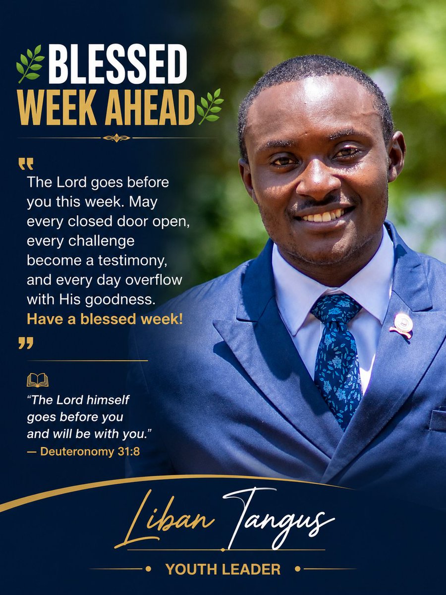 Libanportrilla's tweet photo. May God grant us a blessed week ahead 🙏
May He meet us at our respective points of need🙏
May His favor prevail in all our undertakings 🙏
AMEN
#GodsPlan #education #leadership #communityservice #libanoclock #steppingforward #letsseewhathappensifwedontgiveup https://t.co/38nJ9bq8bg