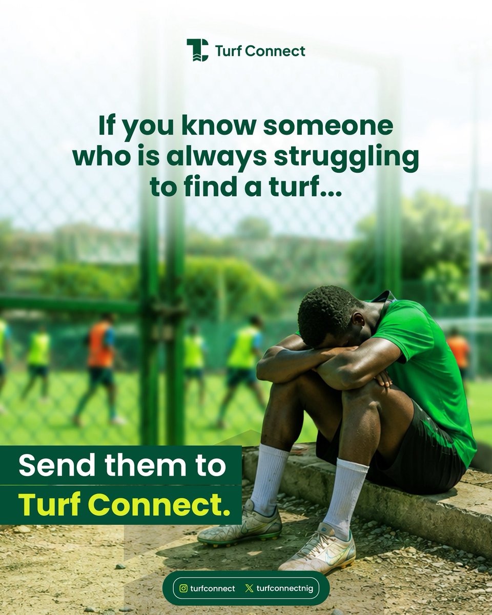 Turfconnectnig's tweet photo. We are building Turf Connect for every player, every team, and every turf owner who is tired of doing this the hard way.
Share this post with your football group chat so they can join the early access list too.
#TurfConnectNG #NigeriaFootball #TurfLife #ShareThePage https://t.co/vmPmgocFzR