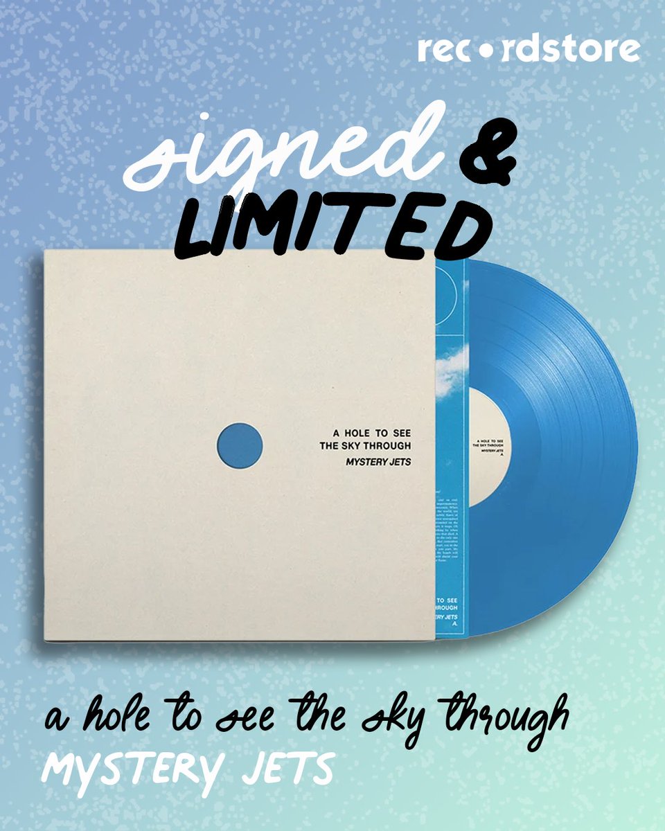 recordstore's tweet photo. DON'T MISS... Mystery Jets - A Hole To See The Sky Through

Mystery Jets return with A Hole To See The Sky Through, a thoughtful new album exploring perspective, hope and finding meaning in the world around us.

Shipping this week on Signed Blue Vinyl! >> https://t.co/3XAZ0fQBfv https://t.co/F35i9Pi5HY
