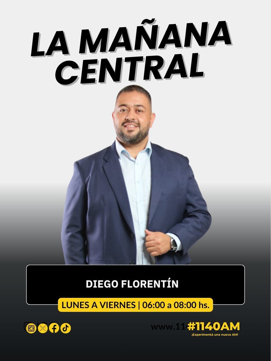 centralradiopy's tweet photo. 🎙️ ⭕ #LMC La Mañana Central todos los lunes a viernes de 06 a 8 hs con #DiegoFlorentin
📱 0961333222
🔗 https://t.co/sdZ4Bn9HeV
#1140AM📻 https://t.co/OjOa2gvSmK
