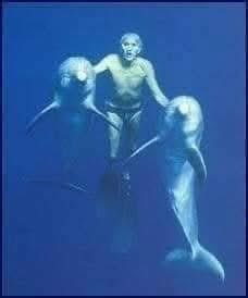 Titithebest4's tweet photo. Le plongeur italien Enzo Mallorca, alors qu'il plongeait dans la mer de Syracuse, a senti quelque chose le frapper dans le dos. Il se retourna et vit un dauphin.  Il a compris que le dauphin ne voulait pas jouer, mais exprimer quelque chose. Le dauphin plongea et Enzo le suivit. A 12 mètres de profondeur, un autre dauphin a été retrouvé coincé dans un filet. Après que lui et sa femme aient réussi à libérer le dauphin , les dauphins, lorsqu'ils sont sortis, ont poussé un cri presque humain (c'est ainsi que Mallorca l'a décrit). Les dauphins peuvent rester sous l’eau jusqu’à 10 minutes, puis se noyer. Le dauphin captif était une femelle qui était sur le point d'accoucher. Le mâle l'entoura et se plaça devant Enzo, lui touchant la joue (comme un baiser), un geste de gratitude. Enzo a terminé son discours par ces mots :
 « Tant que l'homme n'aura pas appris à respecter le monde animal et à communiquer avec lui, il ne pourra jamais connaître son véritable rôle sur terre ».