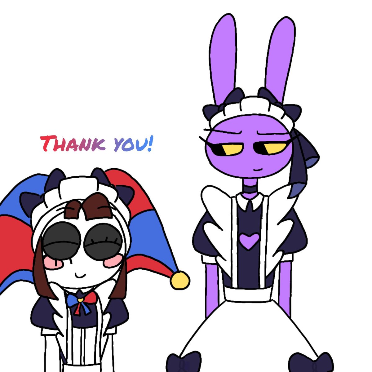 Pinkgalaxy87413's tweet photo. Tadc mini comic:
"Everyone gets a maid outfit" last part
6/6
#tadc #jax #pomni #funnybunny https://t.co/OUguwDUsBz