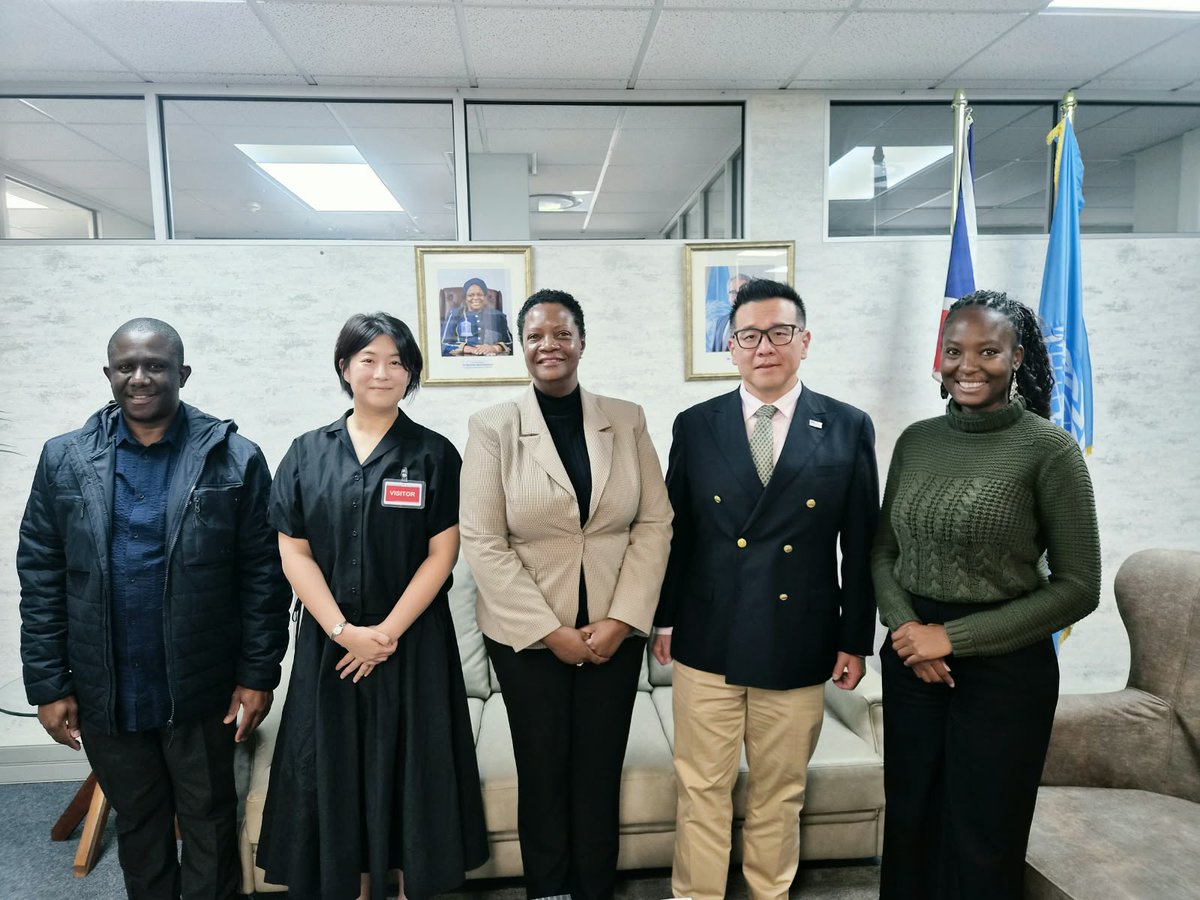 barakitso_group's tweet photo. The International Centre of Martial Arts for Youth Development and Engagement (ICM), Republic of Korea, under the auspices of UNESCO, represented by Mr. Sung Sik Cho and Ms. Hyewon Lee, paid a courtesy visit to Ms Eunice Smith, UNESCO Representative to Namibia on Tues 11 Aug 2026 https://t.co/qDEuACHH6a