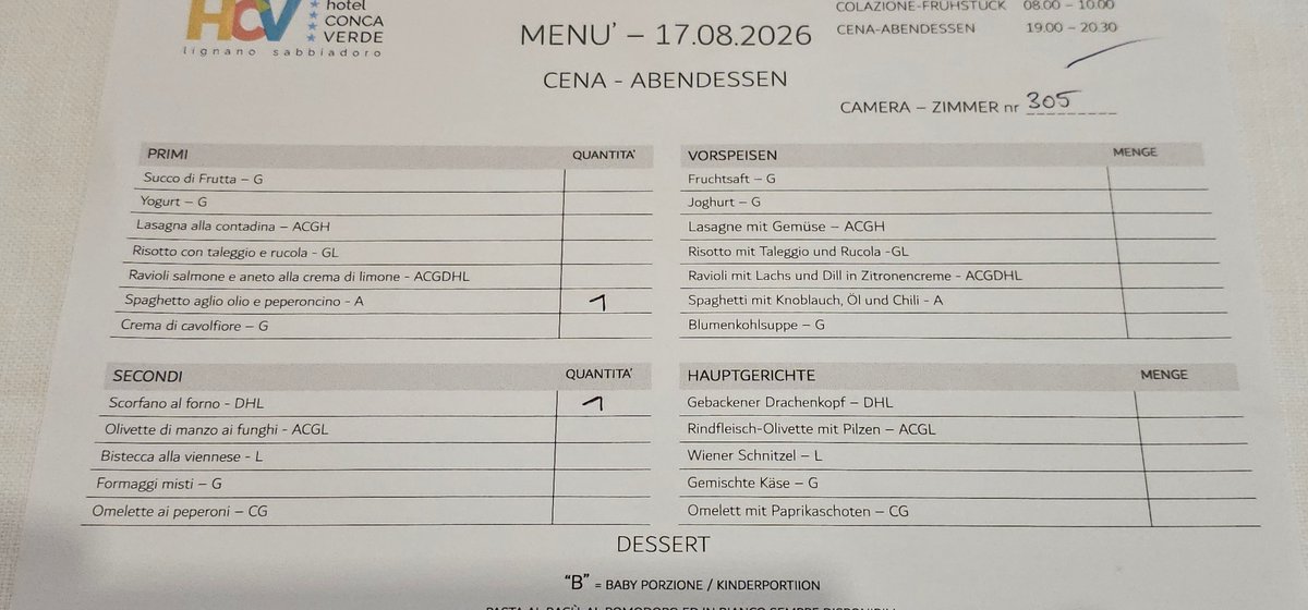SLustig6_2's tweet photo. Die #Speisekarte für heute Abend.

Diesmal schon mit meiner Auswahl.

#Urlaub #Lignano #Italien https://t.co/ZXRKSIIs3W