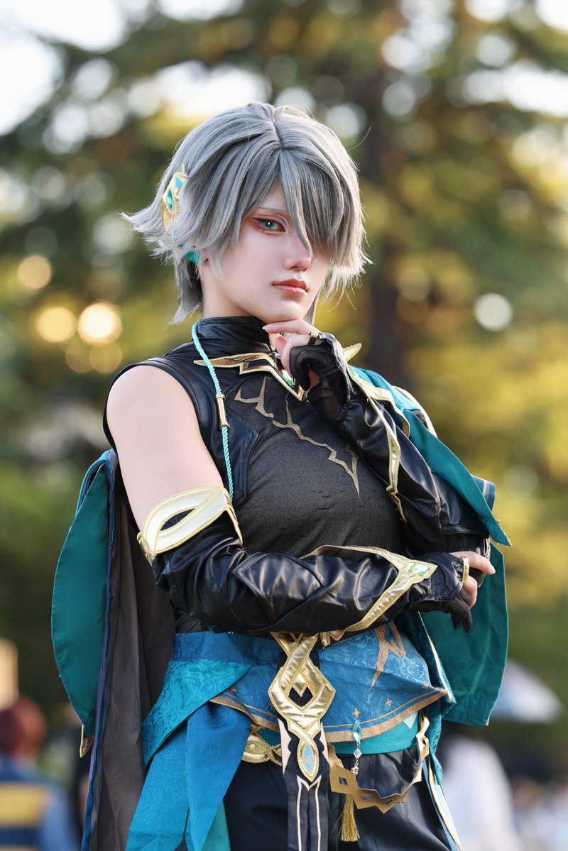 mipchanman's tweet photo. cos / 原神  アルハイゼン
#genshinimpactcosplay  
#アロフェス https://t.co/SypEC120iE