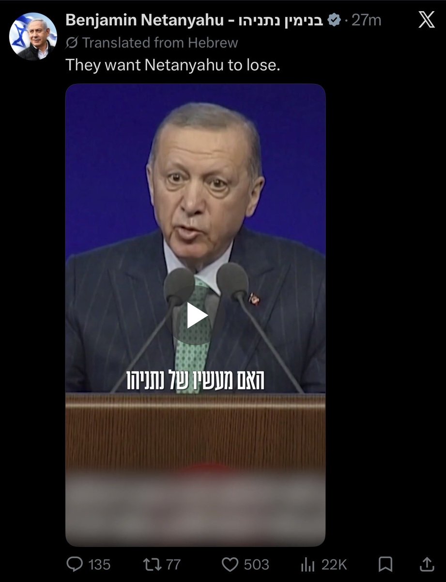 yunuspaksoy's tweet photo. Netanyahu seçim kampanyasını artık iyice Cumhurbaşkanı Erdoğan üzerinden yapmaya başladı.

“Netanyahu’nun kaybetmesini istiyorlar” başlığı ile paylaşmış.

Cumhurbaşkanı Erdoğan ve New York Belediye Başkanı Mamdani’nin konuşmaları var videoda https://t.co/uuGomdOeS0