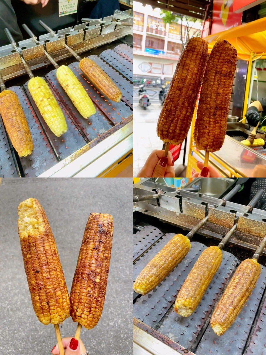 SaintDorothee's tweet photo. [Fresh grilled corn slathered with chili butter, golden crumbs sticking—perfect street snack for a sunny day!]， https://t.co/4ndY8r99Re