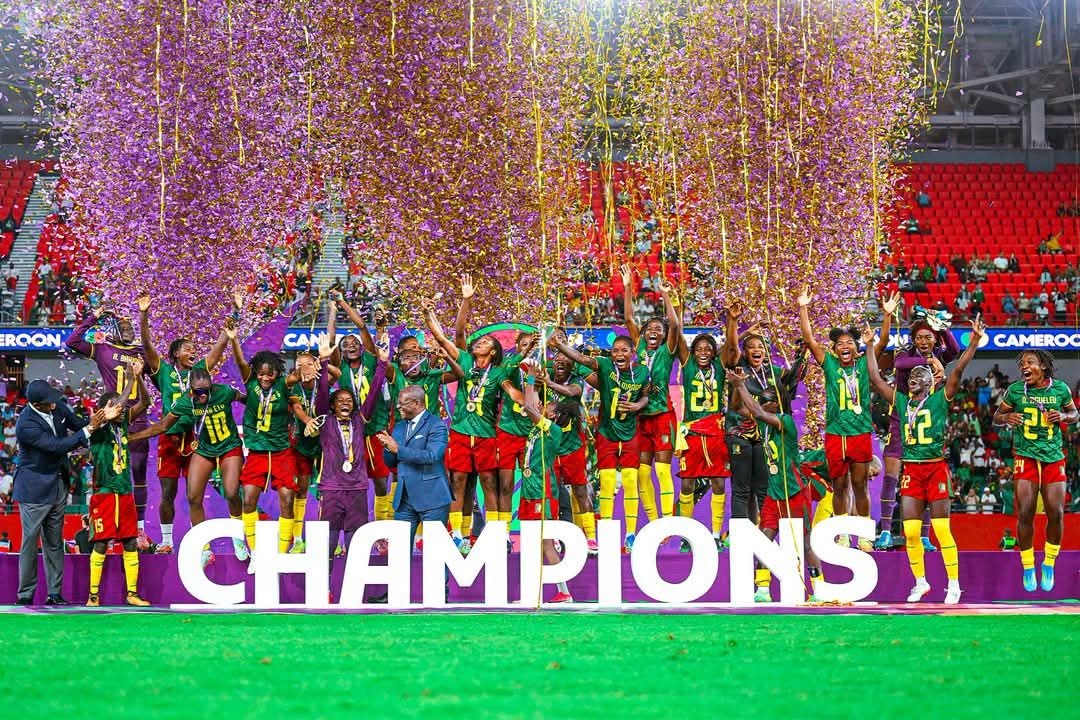 USEmbYaounde's tweet photo. Congratulations to the Indomitable Lionesses, Champions of Africa!

#WAFCON2026 
#GoLionness  
#AllezLlesLionnes #OnestEnsemble
Photo: © @FecafootOfficie https://t.co/HbkxVhR9y8