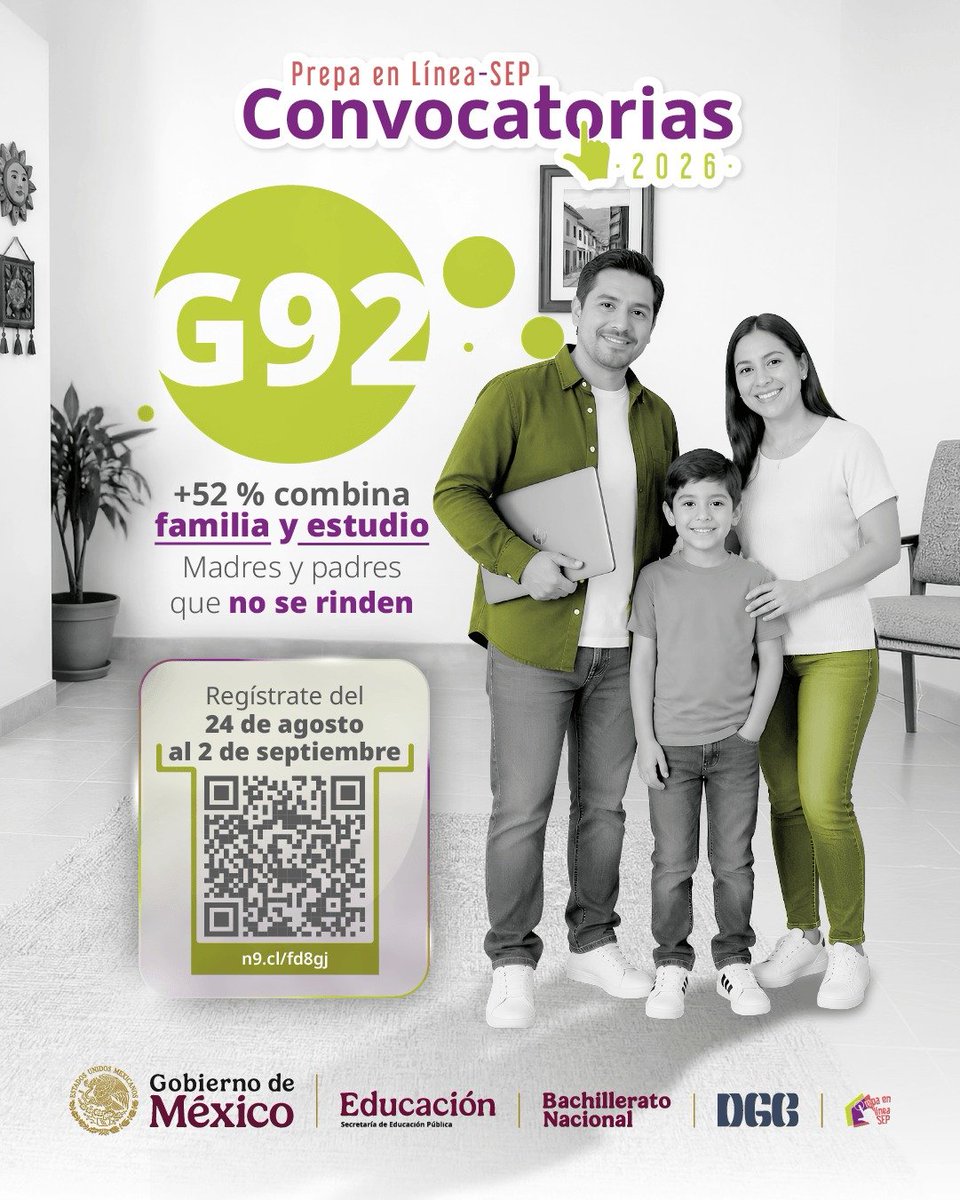 EmbaMexLb's tweet photo. 🎓 ¡Prepárate para el futuro!

🇲🇽 Prepa en Línea-SEP | Generación 92

 📅 Registro: 24 ago.–2 sep. 2026
 📚 Mexicanos(as) con secundaria concluida
 🔗 https://t.co/TZTdgKoO9y
 ⚠️ Máx. 30,000 registros

#Convocatorias2026PLSEP

@PrepaLineaSEP
@IME_SRE https://t.co/xeMu6egwhb