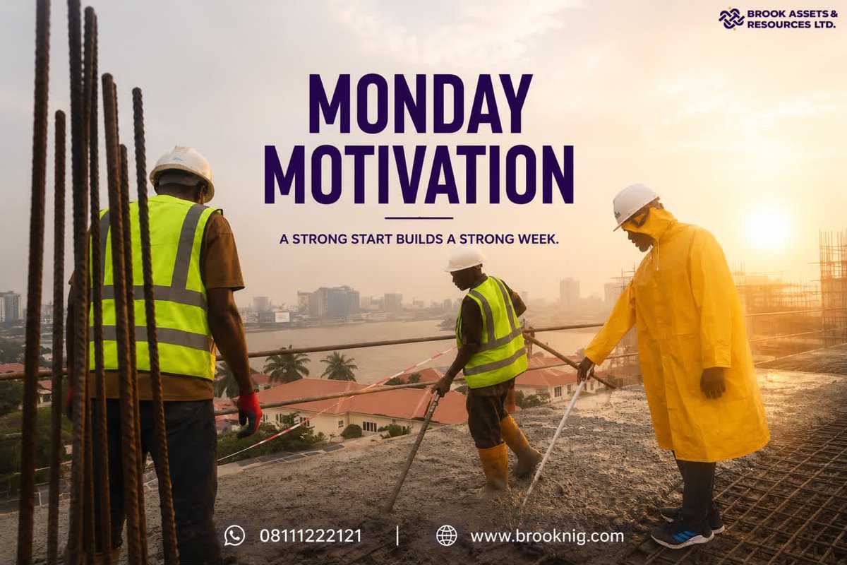 BrookAssetsLtd's tweet photo. ๐๏ธ A strong start builds a strong week. Keep showing up, keep building, and let every step take you closer to your goals.
This week, build with purpose. ๐
#MondayMotivation #BrookAssets #RealEstate #KeepBuilding #BuildWithPurpose https://t.co/kxH396FquT