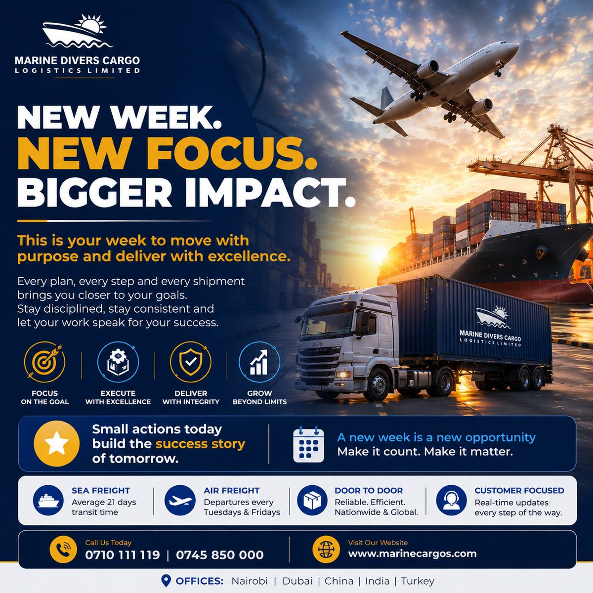 MarineDiversCL's tweet photo. Happy New Week.
Talk to our team today and reserve your cargo space.

#AirFreight #ExpressShipping #FastDelivery #CargoSolutions #MarineDiversCargo 
#MondayMotivation https://t.co/z3Rxmv28Ky