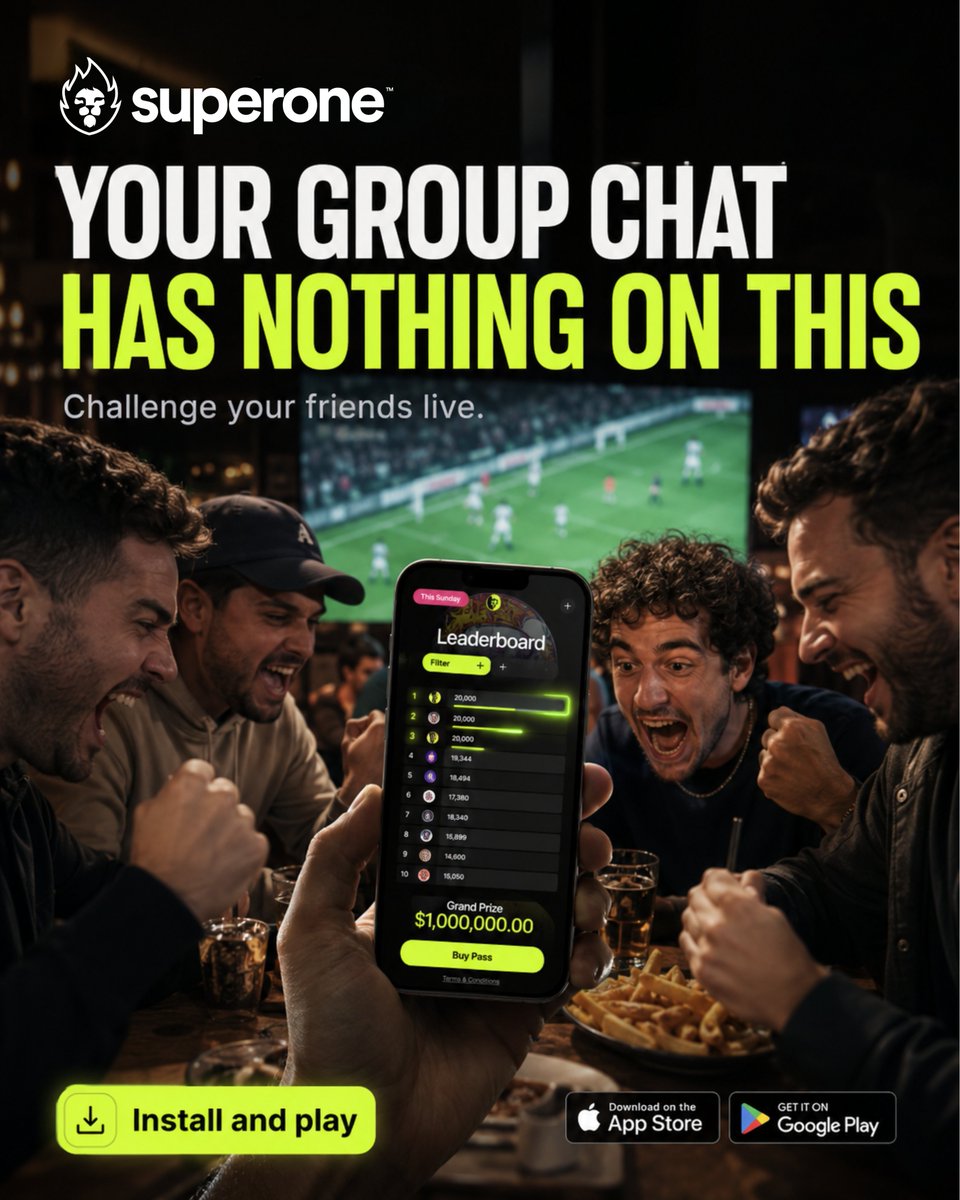 superoneplay's tweet photo. Challenge your friends live.

#SuperOne #FanBattle #KnowTheGame
#FootballTrivia #SuperOneFanBattle https://t.co/LlCeYw0FxX