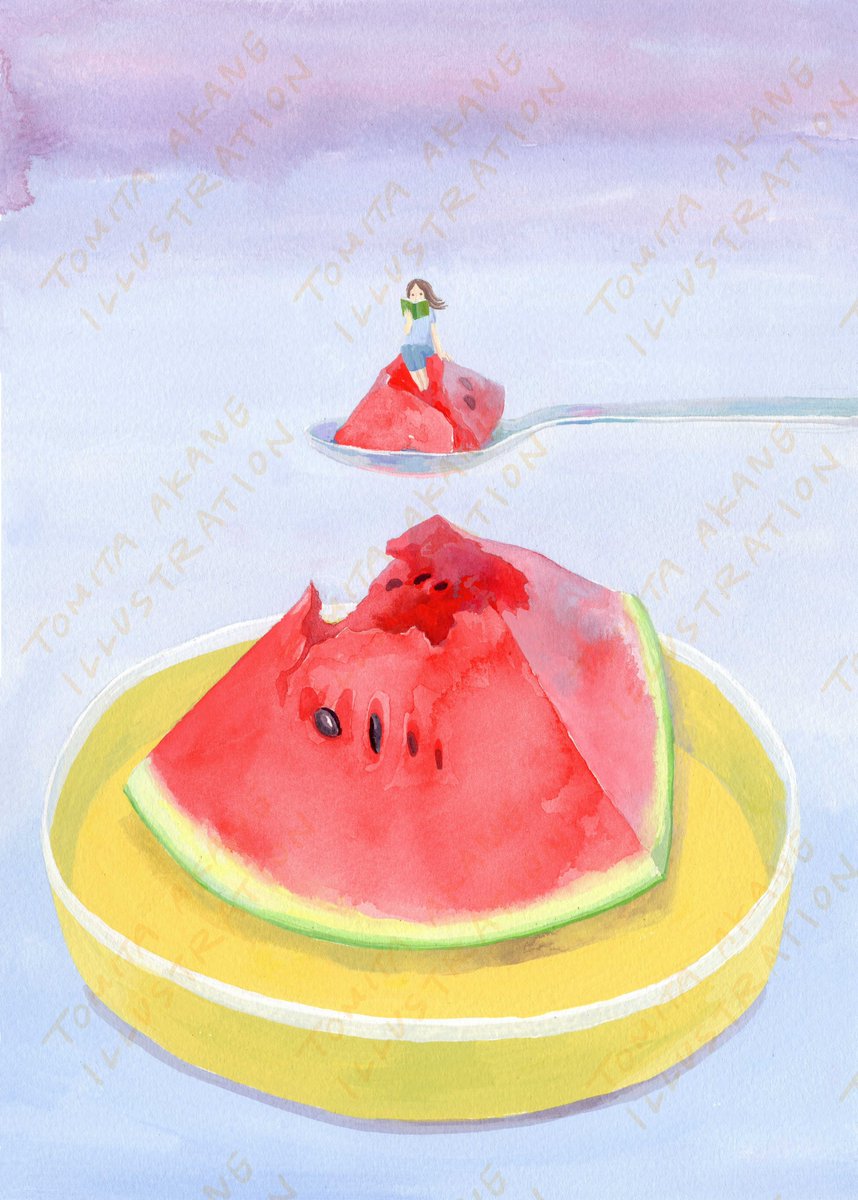 akanere's tweet photo. 🍉すいか食べながら本を読みたい夏休み📚 https://t.co/wtizC0b2bA