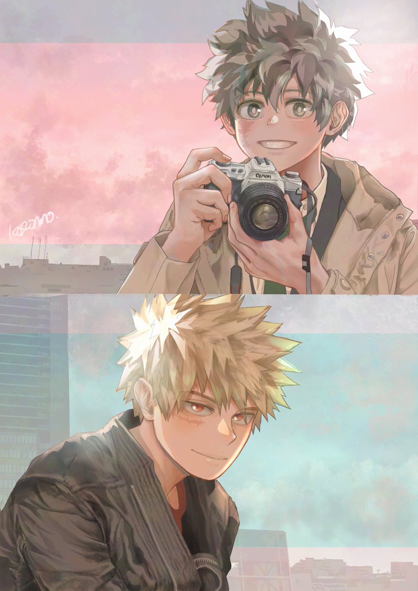 koromo06418109's tweet photo. 歩道橋の上。
＃爆豪勝己　＃緑谷出久 https://t.co/cAyI8mplZD