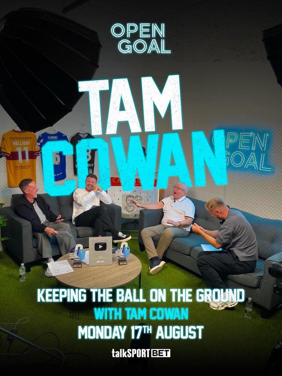 opengoalsport's tweet photo. 🚨 Keeping The Ball On The Ground is back with another belter!

🎙️ Tam Cowan joins the lads to share some class stories from his years on the radio, following Motherwell and his Edinburgh Fringe show.

⏰ Episode drops later today

w/@talksportbet https://t.co/nc5Buq66Wo