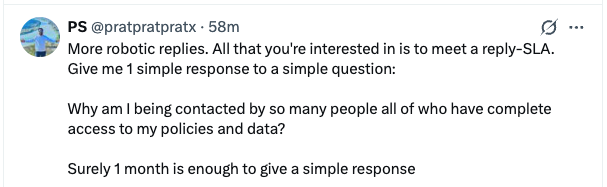 pratpratpratx's tweet photo. @bajajlife_in More robotic replies, while choosing not to answer simple straight questions I asked you. WHILE your team ignores emails without a care. @TarunChugh2015
@sanjivrbajaj @thebajajgroup @tapansinghel @motorcycleyogi https://t.co/TJXL09wzYJ
