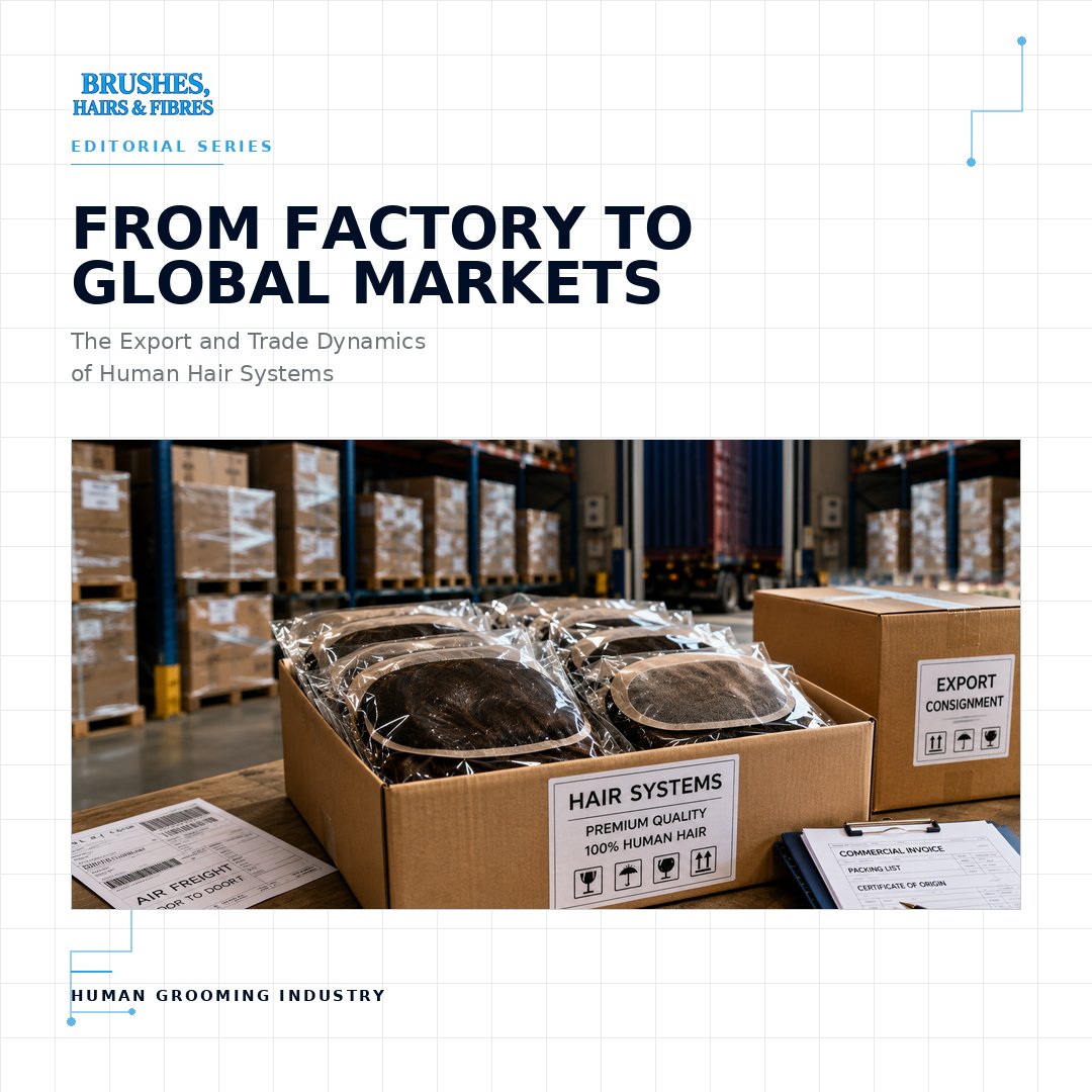 BrushIndustry's tweet photo. What happens after a human hair system leaves the factory?

Our latest editorial feature looks at export logistics, customs, OEM partnerships and the international supply chains connecting human hair manufacturers with global B2B buyers.

Read: https://t.co/ycFiH8PCvJ
#HumanHair https://t.co/mXk9yuIkUA
