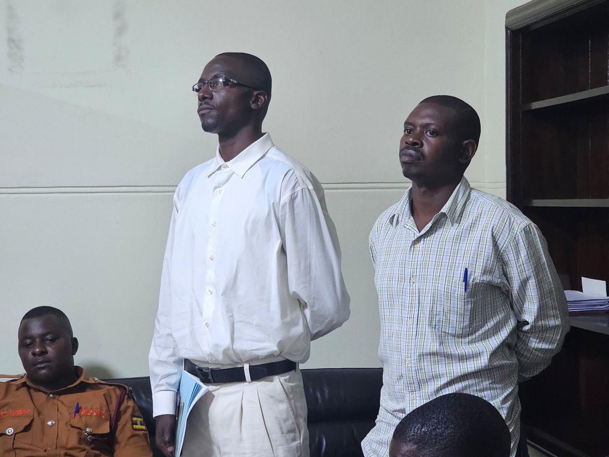 GalaxyFMUg's tweet photo. John Bosco Mugisha, alias Mukiga, and his alleged accomplice, Aloysius Tamale (Young Mulo) are back in court for sentencing.

They are accused of killing Derrick Muwonge Mulindwa , a boda boda rider, in Kakeeka Zone, Rubaga, on 29, June, 2019.

#ZzinaUpdates https://t.co/S5Ni6UqXCi