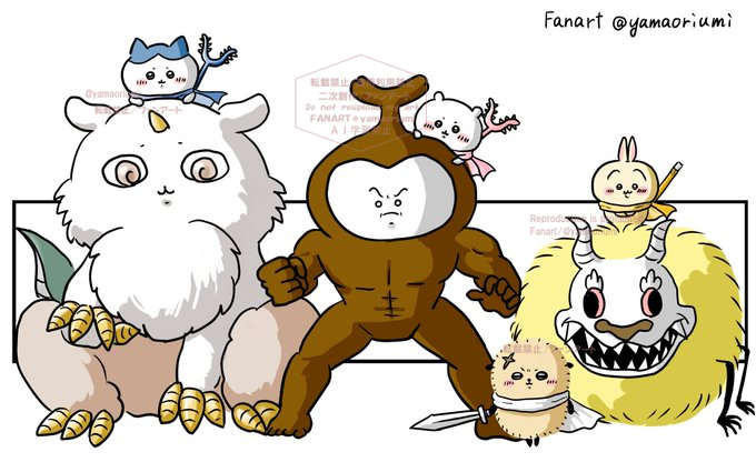 yamaoriumi's tweet photo. 少年漫画的展開
強敵を前に共闘みたいなやつ
※過去絵再掲
#ちいかわファンアート https://t.co/pfu7ikPMJg