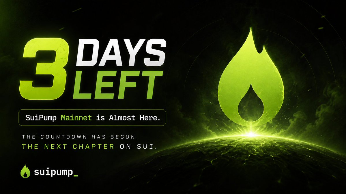 kmfaysal726's tweet photo. 3 DAYS LEFT. π
@SuiPump_SUMP mainnet is almost here.
The countdown is on. β³
3 days until the next chapter begins on Sui.
Are you ready for mainnet? π
#SuiPump #SUI #Mainnet https://t.co/TliOLlgEAn