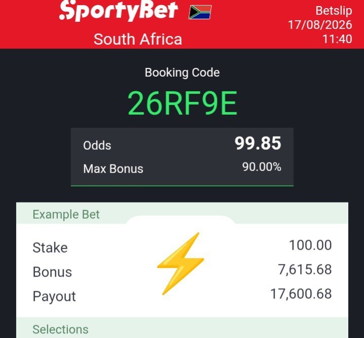 TMphandle's tweet photo. ⚡ Sportybet Code: 26RF9E

♻️ 100 odds 

🔗 WhatsApp channel link on BIO 

⚠️ Be advised that these are my personal opinion and not financial advice 

📤 Please repost for the streets 🙏 

💥 @SportyBetZA  #Diski #sportybetsa https://t.co/c5Rr4gE31h