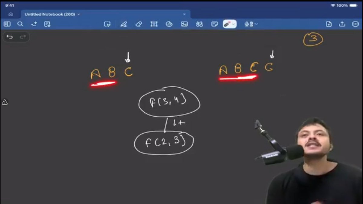 yashanshhhraj's tweet photo. Day 14 of '20 Days of Dynamic Programming' with @rohit_negi9 Bhaiya👇
1. Solve &amp; Optimized 'Longest Common Substring', 'Shortest Common Supersequence', 'Distinct Subsequences(HW)'.

@CoderArmy #CoderArmy #dp20 #DynamicProgramming https://t.co/1XERv85LWy
