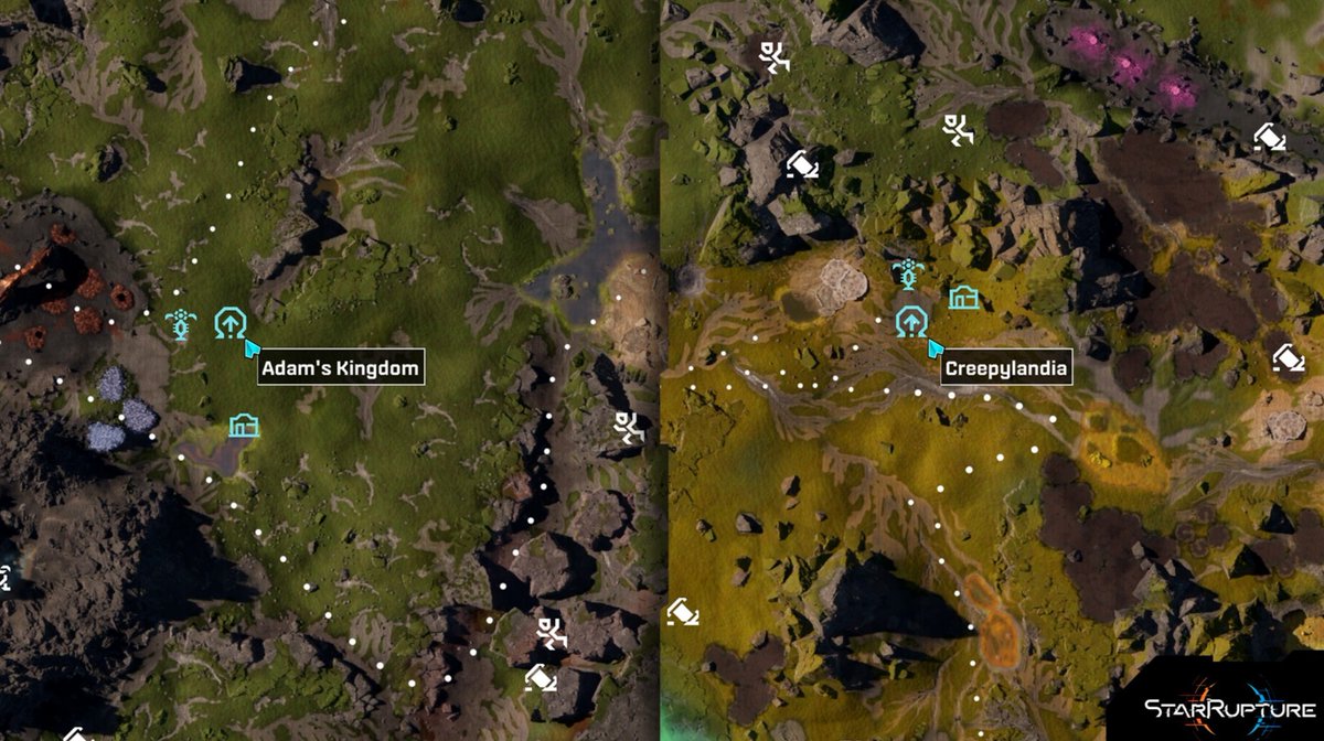 StarRupture's tweet photo. As part of Update 2, custom names of your Teleporters &amp; Base Cores will be visible on the map, so remembering what you placed where will be much simpler - if you remember your custom names, that is. https://t.co/rPGW9j3Ef7