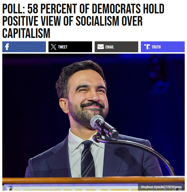 GuntherEagleman's tweet photo. 🚨 58% OF DEMOCRATS NOW PREFER SOCIALISM OVER CAPITALISM

That’s not a fringe. That’s the majority of the party.

They’ve fully abandoned the free market that built the greatest economy in human history.

This is the ticket they’re running on. Don’t say you weren’t warned.

Democrats are commies.
